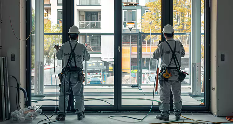 Patio Door Glass Replacement with Built-In Blinds in Melbourne, FL